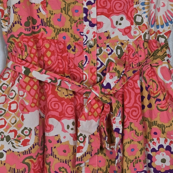 J. Crew Women's Floral Sleeveless Button Down Dress Pockets Belted Fairy Chic 6 - Picture 6 of 16